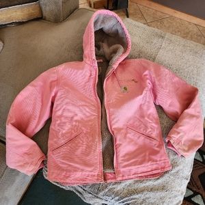 🤩Rare baby pink carhartt sherpa lined jacket size women's small